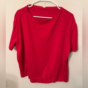 EUC Lululemon Back In Action Short Sleeve Shirt In Red Size 12